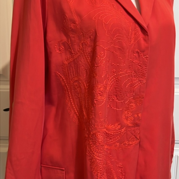 NEW SOFT SURROUNDINGS‎ EMBROIDERED SALMON POPOVER SHIFT DRESS LARGE Career Soft - Picture 5 of 16